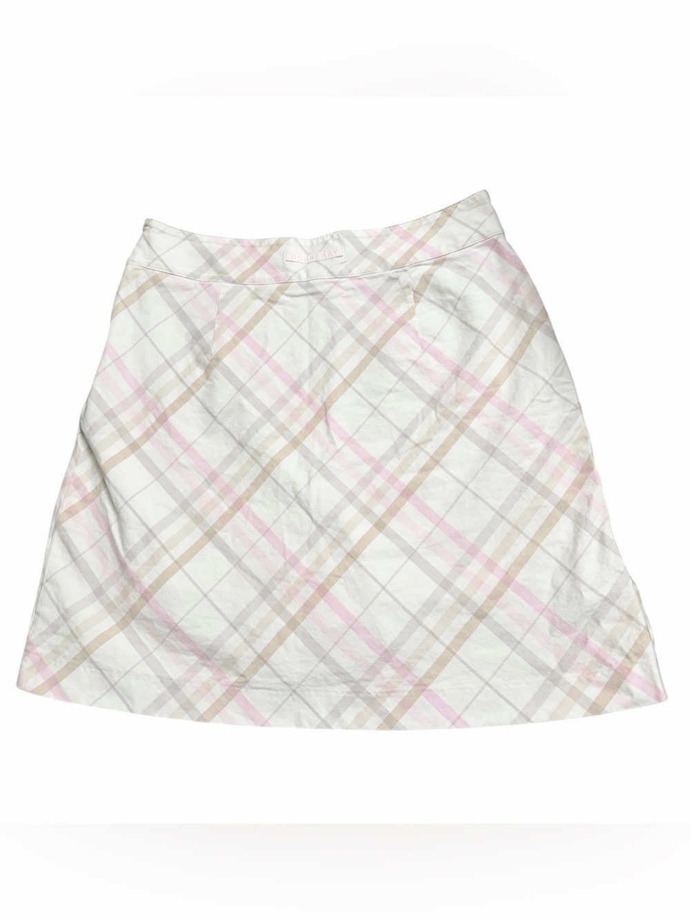 Burberry White Plaid Skort